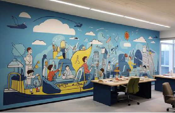 砀山办公室墙绘的特点。
